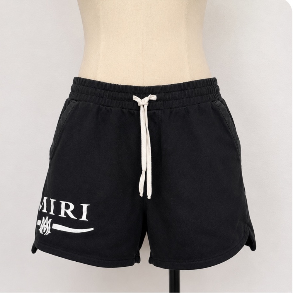 AMIRI Black Drawstring Lounge Shorts Logo Detail Women’s Casual Shorts Sz XL